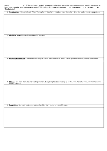 Eduqas Paper 1 Section B: Story Writing | Teaching Resources