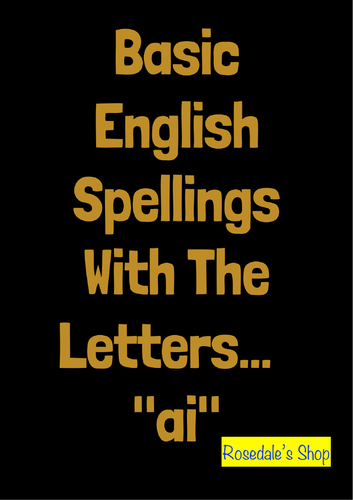 FREE 5 Basic English Words With The Letters ai English For Early Years Primary School 