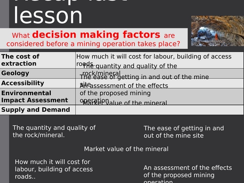 Impacts of Mining - Rocks and Minerals - Cambridge Environmental ...