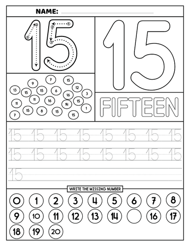 number 15 worksheet