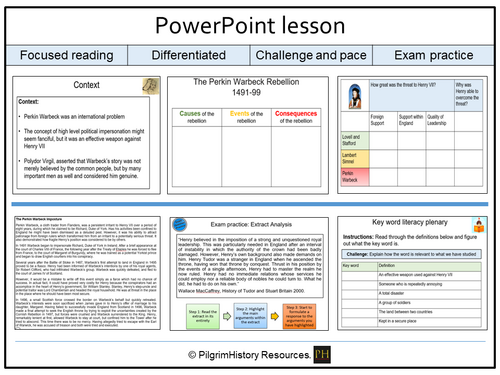 Perkin Warbeck and Tudor Rebellions | AQA A Level History | Teaching ...