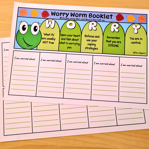ELSA Support Worry Worm booklet and Poster Teaching Resources