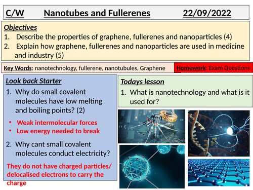 Nanotubes and Fullerenes GCSE HIGHER