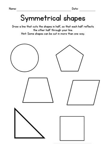 Drawing Lines of Symmetry - Symmetrical Shapes