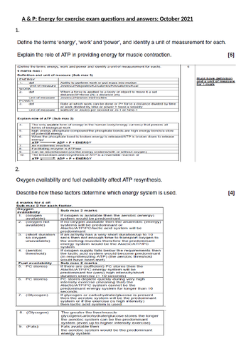 OCR A Level PE - Applied Anatomy and Physiology Year 2 Bundle ...