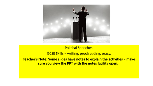 GCSE Skills - Persuasive Speeches | Teaching Resources