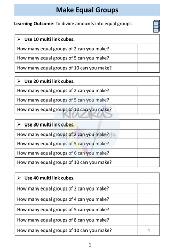 Functional Skills Maths - Entry Level 2 - Division | Teaching Resources