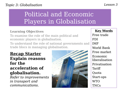 3 – Political and Economic Players in Globalisation (Globalisation ...