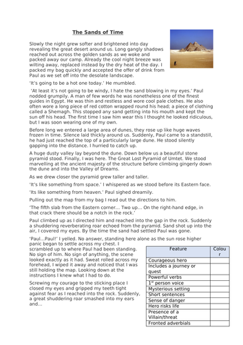 Year 5 - Adventure Text - 1. Features | Teaching Resources