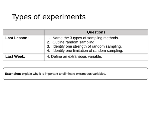 GCSE 9-1 Psychology Research methods topic | Teaching Resources