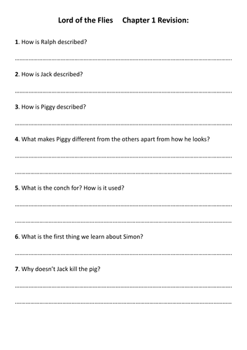 Lord of the Flies Chapter Quiz | Teaching Resources