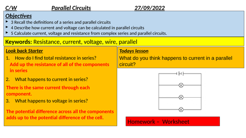 Parallel circuits GCSE PHYSICS