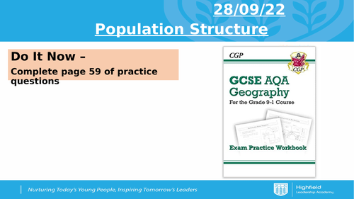 AQA CEW Population Pyramids (Lesson 5)