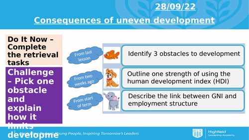 AQA CEW Consequences of uneven development (Lesson 8)