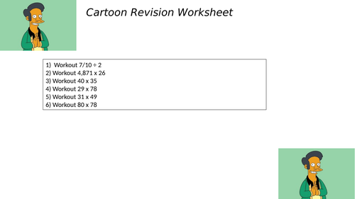 CARTOON REVISION WORKSHEET 33 | Teaching Resources