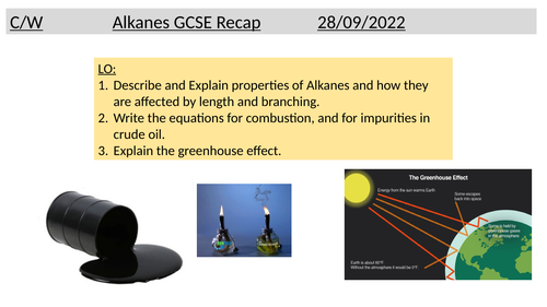 Alkanes and combustion A LEVEL