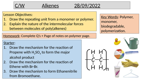 Addition polymerisation A LEVEL