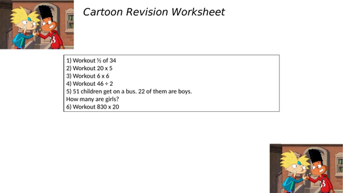 cartoon revision worksheet 68 | Teaching Resources