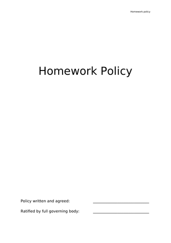 primary school homework policies