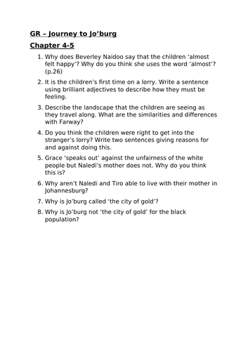 journey to jo'burg comprehension questions