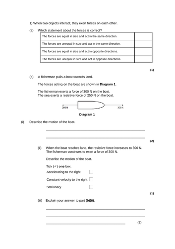 P8.6 Centre of mass (AQA)