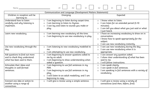 EYFS Development Matters I can statements ALL AREAS | Teaching Resources