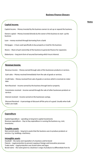 BTEC Business - Unit 3 revision slides