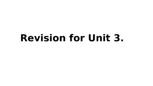 BTEC Business - Unit 3 revision slides FREE Sample