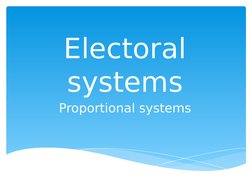 Proportional Representation | Teaching Resources