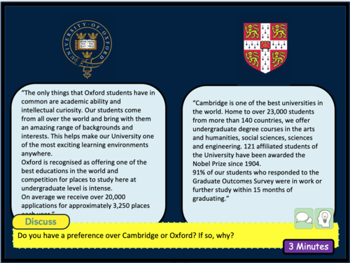 Applying to Oxbridge | Teaching Resources