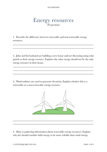 energy resources assignment pdf