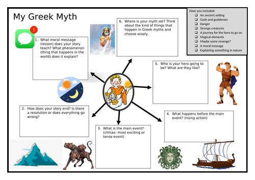 Greek Mythology Creative Imaginative Writing | Teaching Resources