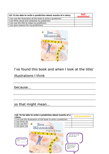 Prediction - Jim and the Beanstalk | Teaching Resources