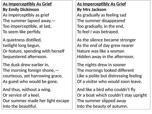 As Imperceptibly as Grief GCSE PPT