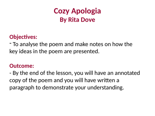 Cozy Apologia GCSE PPT