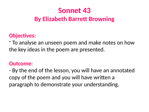 Sonnet 43 GCSE PPT