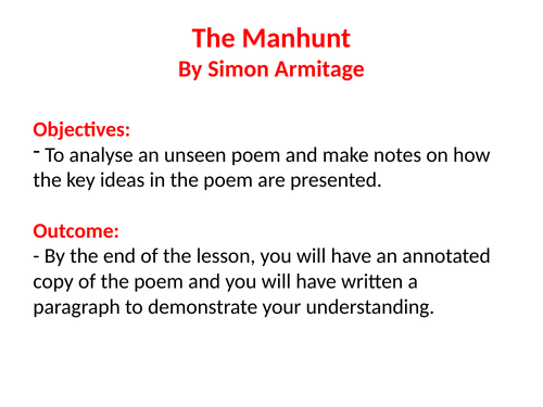 The Manhunt GCSE PPT