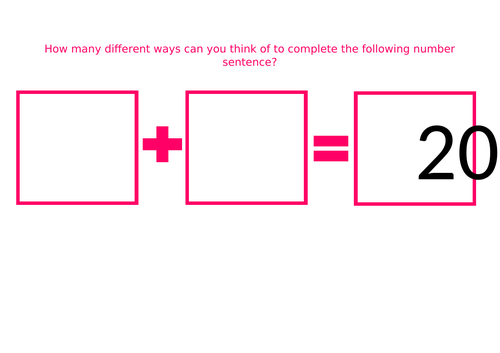 Addition: Number bonds to 20