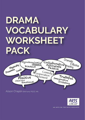Drama Vocabulary Worksheet Pack for Drama Terminology Teaching Resources