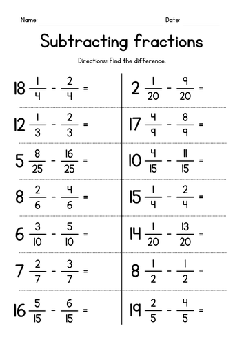 Subtracting Fractions from Mixed Numbers with Like Denominators