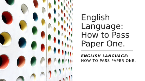 English Language: Paper One