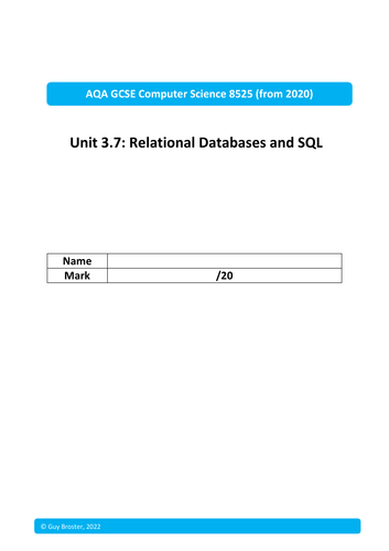 database-and-sql-test-questions-aqa-computer-science-8525-2020-no-2-teaching-resources