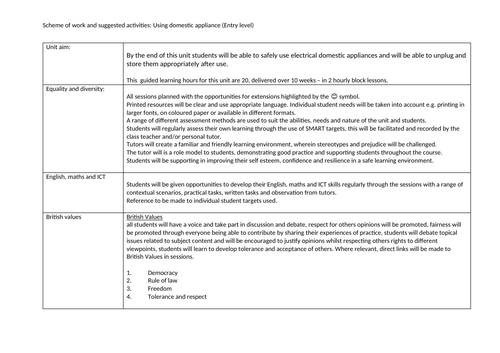 domestic appliances: Assignment and scheme of work | Teaching Resources