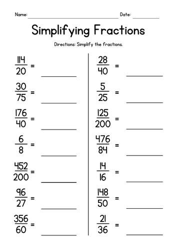 Simplifying Proper and Improper Fractions