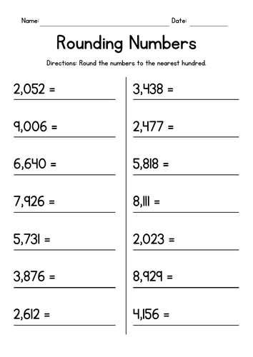 Rounding Numbers to the Nearest Hundred