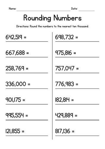 Rounding Large Numbers to the Nearest Ten Thousand