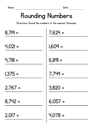 Rounding 4-Digit Numbers to the Nearest Thousand