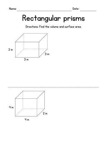 Volume & Surface Area of Rectangular Prisms (with decimals)