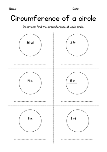 Circumference of a Circle - Customary Units