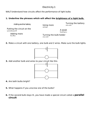 parallel circuit experiment conclusion